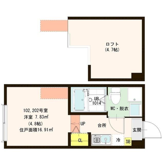 MAISON SOURIRE(1K/2階)の間取り写真
