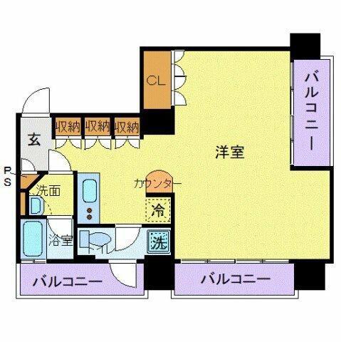 フロリス オーランティウム3(ワンルーム/5階)の間取り写真