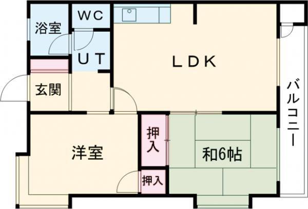 レオパレスII(2LDK/1階)の間取り写真