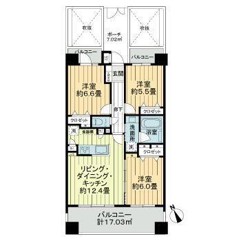 レクセルマンション東陽町(3LDK/10階)の間取り写真