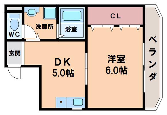 高橋ハイツ(1DK/3階)の間取り写真