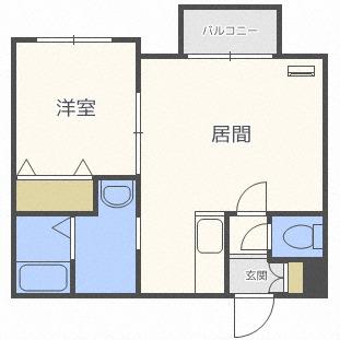DOMUS(1LDK/2階)の間取り写真
