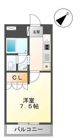 コーポロコモーションK(1K/2階)の間取り写真