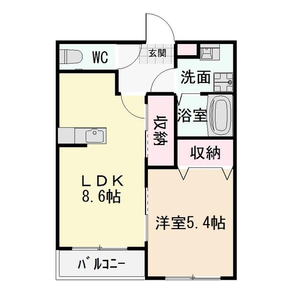 ラピスラズリVII(1LDK/1階)の間取り写真