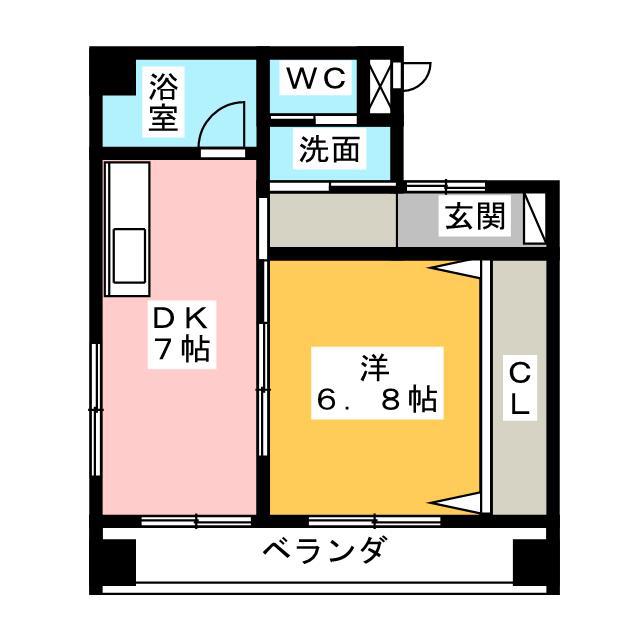 リ・ポーズ21(1DK/3階)の間取り写真