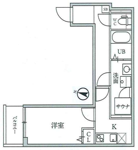 TS CUORE横濱元町(1K/1階)の間取り写真