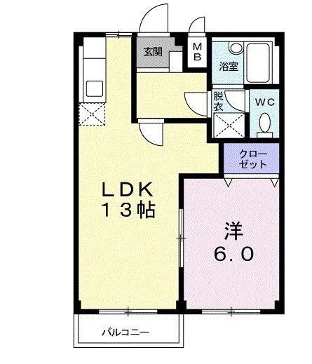 コーポサケンII(1LDK/1階)の間取り写真