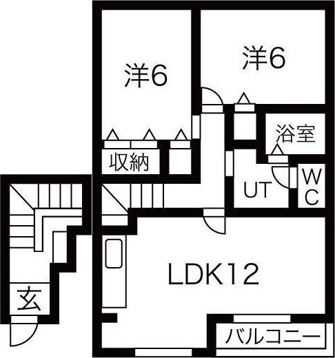 ヴィラ霞(2LDK/2階)の間取り写真