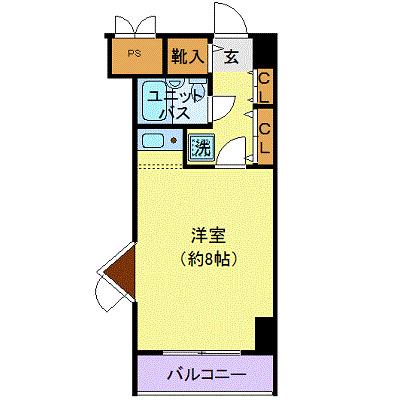ビクセル川崎(1K/4階)の間取り写真