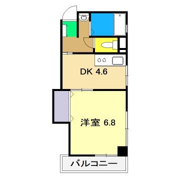 ネオクレメント(1DK/5階)の間取り写真