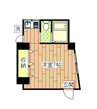 池ヶ谷ビル(1K/2階)の間取り写真