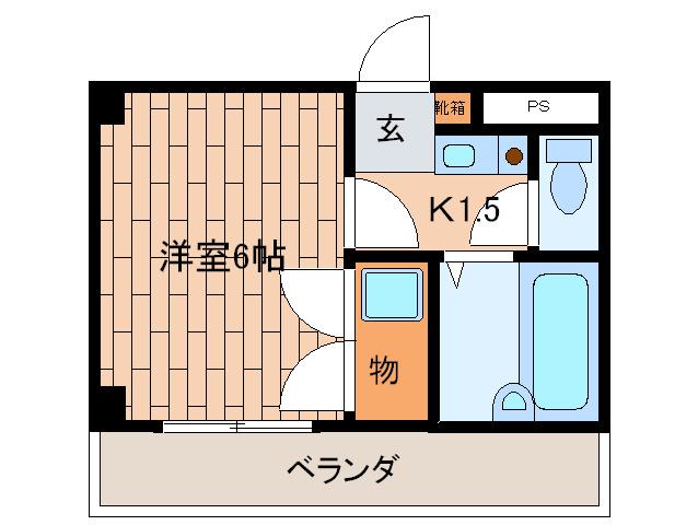 ファインコート江坂(1K/2階)の間取り写真