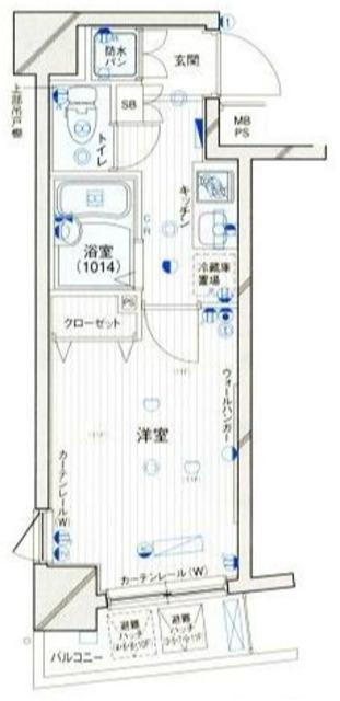 パークウェル千駄木駅前(1K/9階)の間取り写真