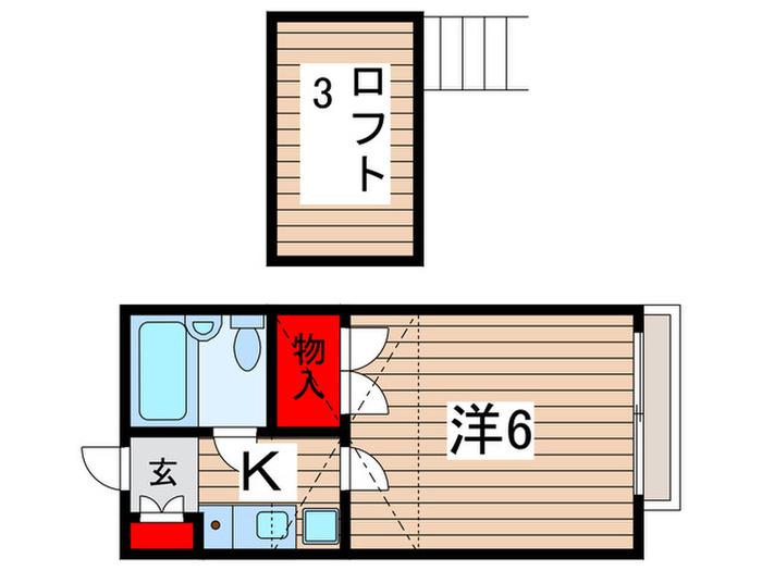 ビューシティ西千葉(1K/1階)の間取り写真