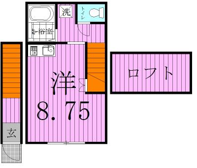 フェリオ(ワンルーム/2階)の間取り写真