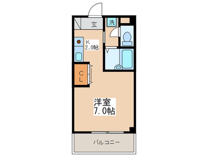 メゾン北里(1K/3階)の間取り写真