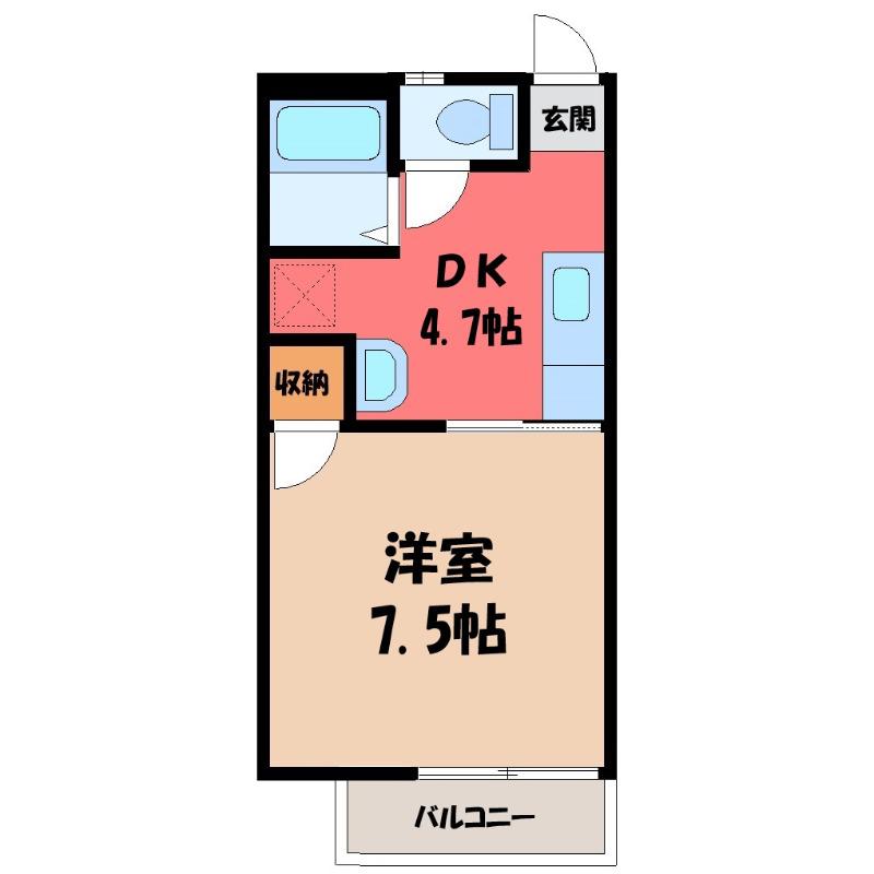 グリーンハイツホリ(1DK/2階)の間取り写真