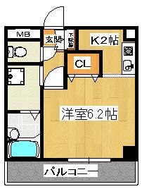 市川プラザ(ワンルーム/4階)の間取り写真