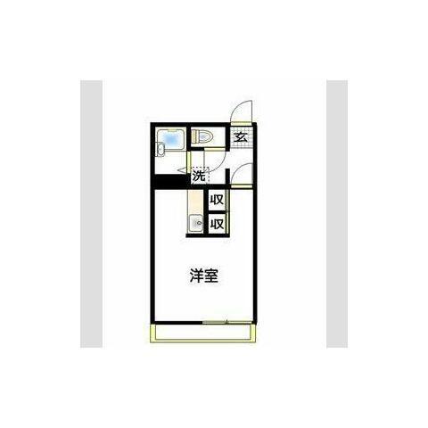 ヴィラ萩山 B(ワンルーム/2階)の間取り写真