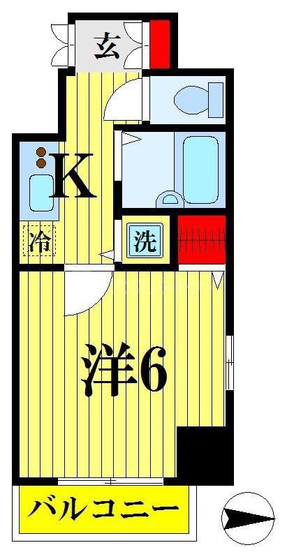 プレステージ錦糸町(1K/6階)の間取り写真
