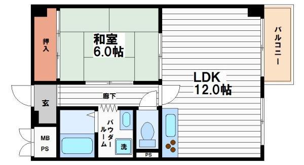 オノエマンション(1LDK/3階)の間取り写真