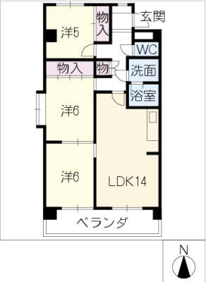 エクセルハイツ(3LDK/3階)の間取り写真