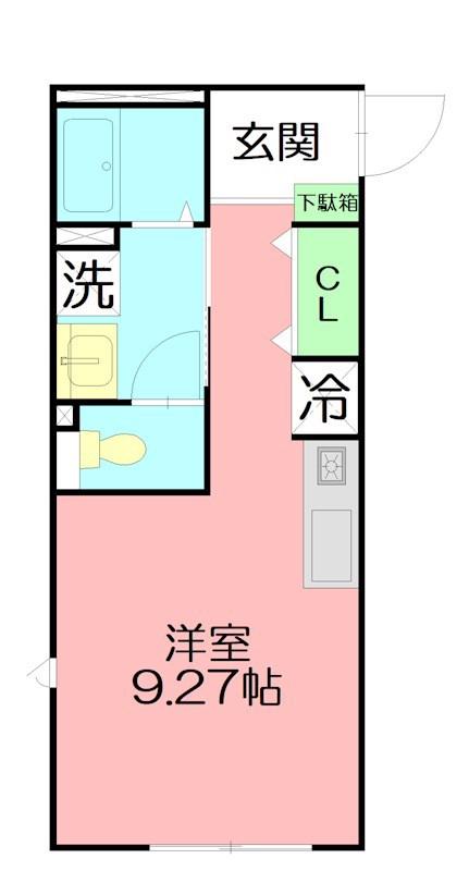 イースト OCEAN(ワンルーム/1階)の間取り写真
