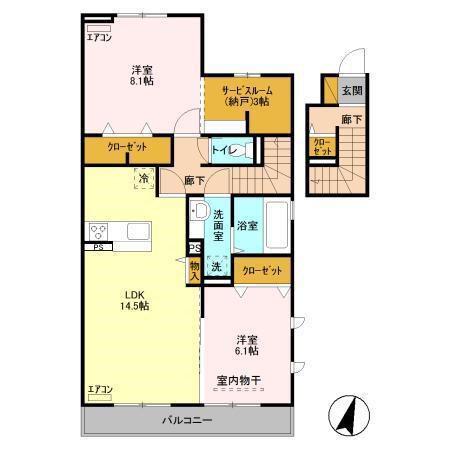 なんてんの郷III(2SLDK/2階)の間取り写真