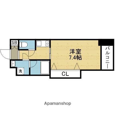 グレンパーク中川(1K/8階)の間取り写真
