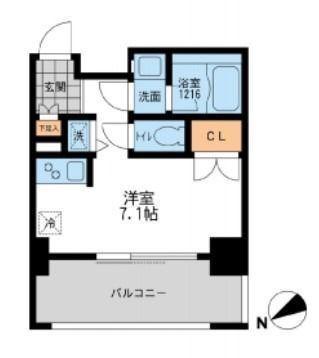 プライマル三軒茶屋(ワンルーム/3階)の間取り写真