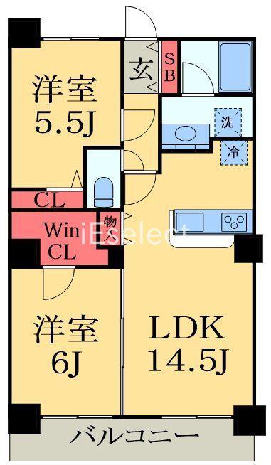 SINCERITY MURAKAMI III(2LDK/3階)の間取り写真