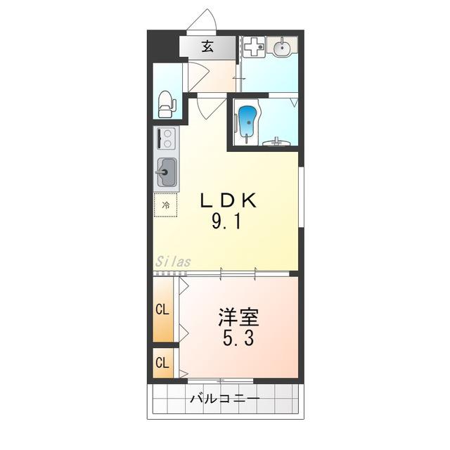 フジパレス中央長田(1LDK/3階)の間取り写真