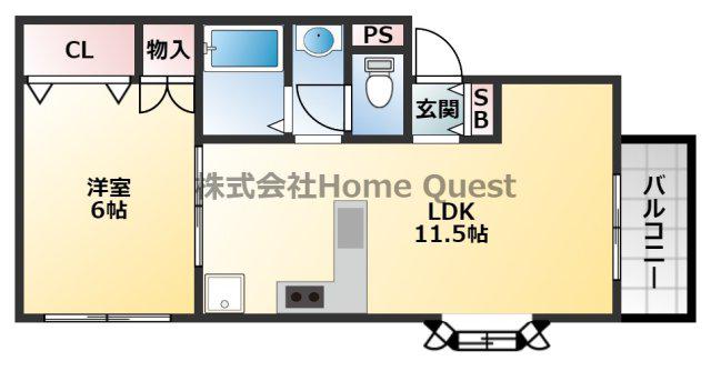 澤田マンション(1LDK/2階)の間取り写真
