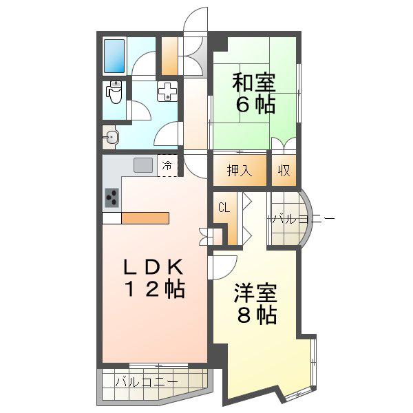 サンアミニティ(2LDK/7階)の間取り写真
