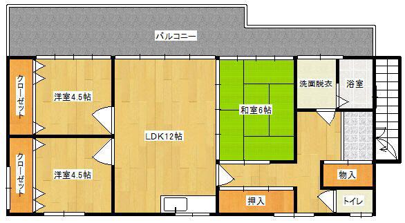 立元ビル(3LDK/2階)の間取り写真