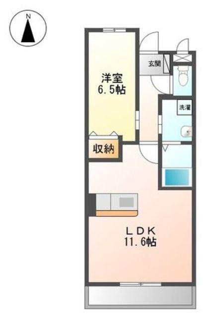 ウォーターミル九番館(1LDK/1階)の間取り写真