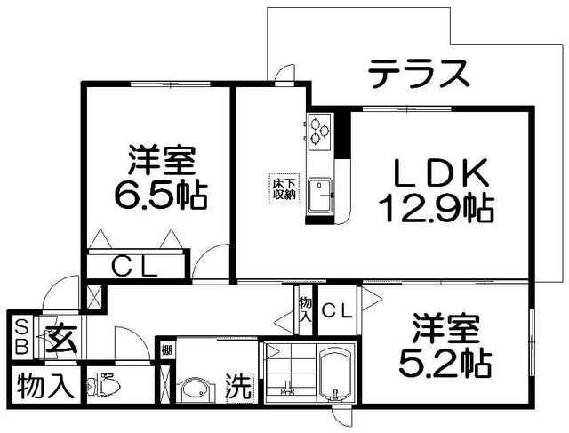 メゾンブロッサム(2LDK/1階)の間取り写真
