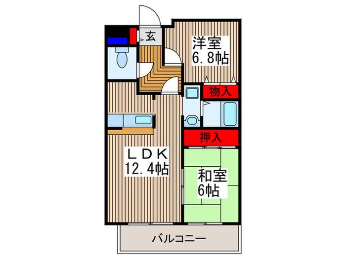 エスポワールパレス(2LDK/1階)の間取り写真