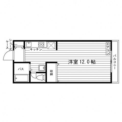 中町ハウス(ワンルーム/1階)の間取り写真