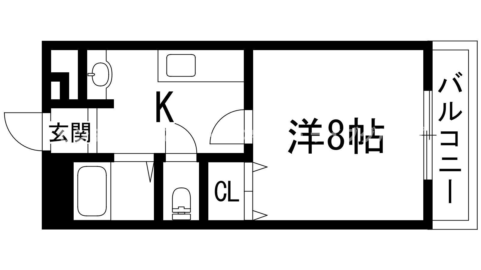 市ハイツ(1K/3階)の間取り写真