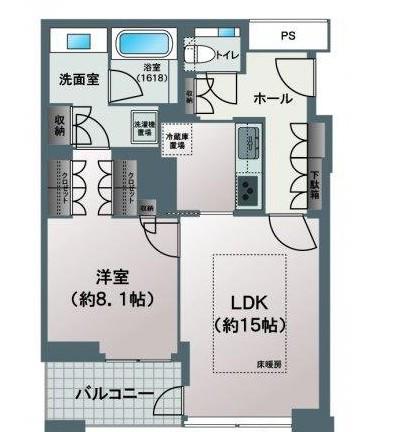 グランフロント大阪オーナーズタワー(1LDK/17階)の間取り写真