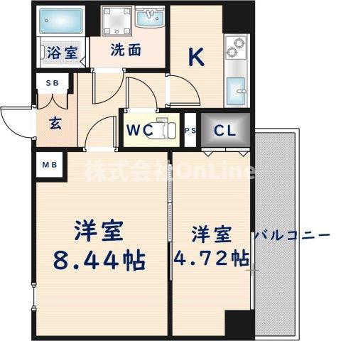 セントポーリア大阪城(2K/1階)の間取り写真
