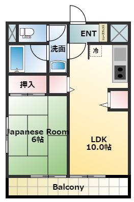 パークサイドハイム(1LDK/2階)の間取り写真