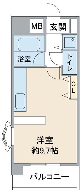 パルテンツァ(ワンルーム/1階)の間取り写真
