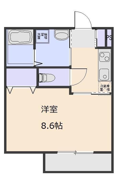 ラ ポルテ(1K/2階)の間取り写真