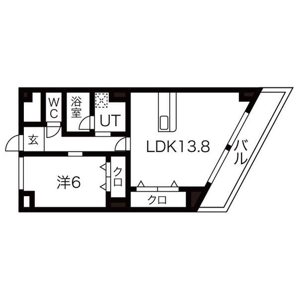 円上ヒルサイド(1LDK/4階)の間取り写真