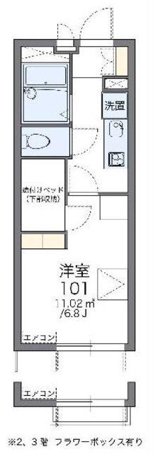 レオパレスSHIMIZU T(1K/2階)の間取り写真