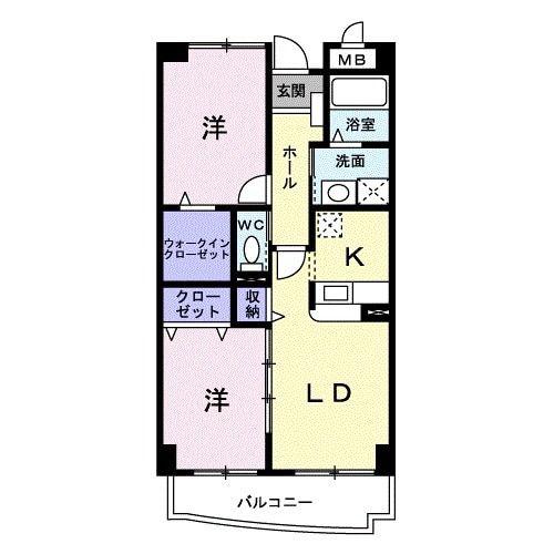 サンライズ21(2LDK/3階)の間取り写真