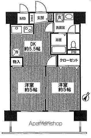 ファーストクラス横濱(2DK/3階)の間取り写真