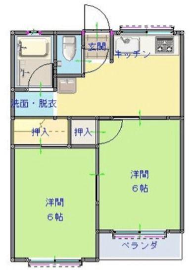 第2コーポたむら(2DK/2階)の間取り写真